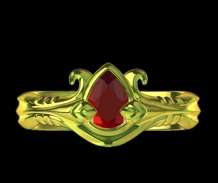 Pear Brilliant Cut Ring 3D print model_19