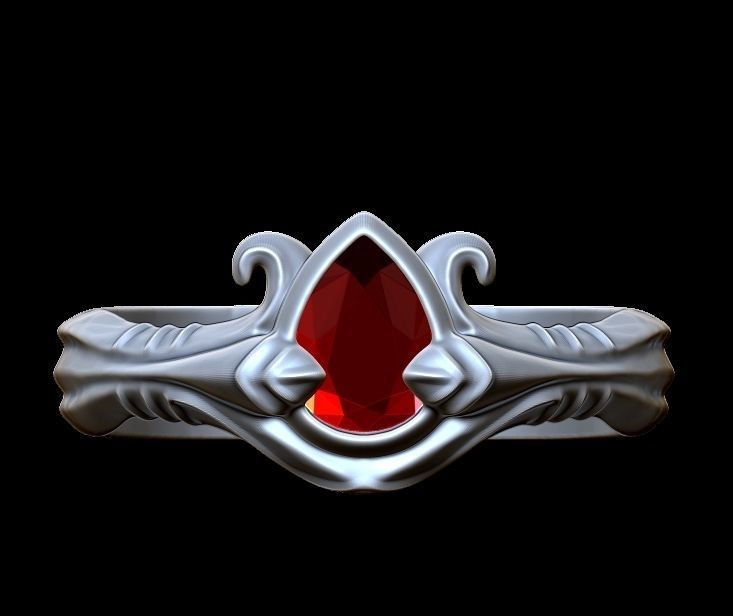 Pear Brilliant Cut Ring 3D print model_1