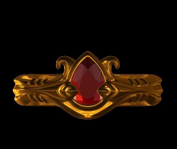 Pear Brilliant Cut Ring 3D print model_15