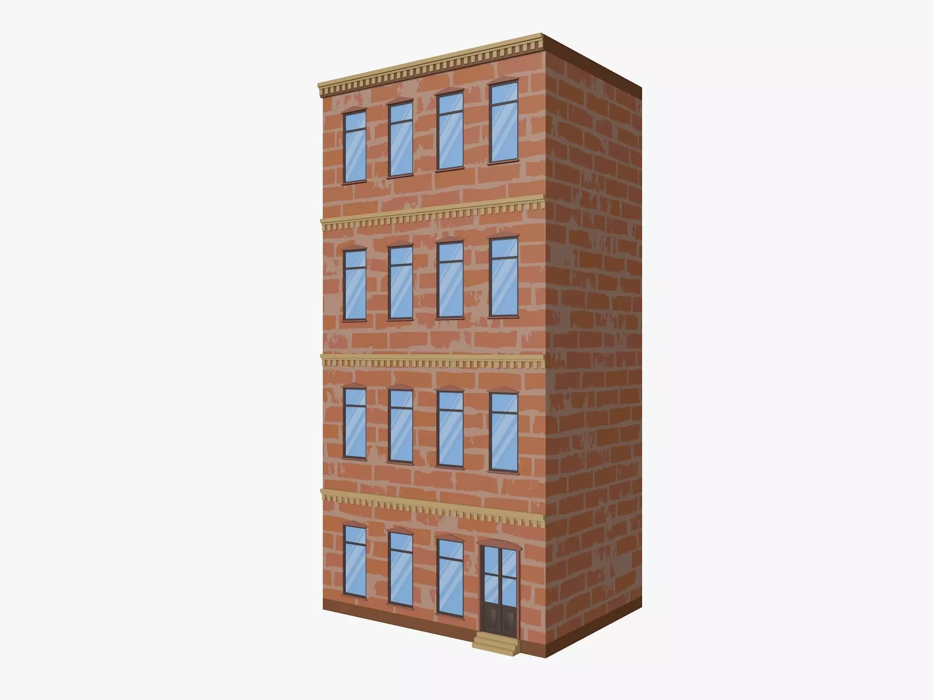 Cartoon Building 1 Low-poly 3D model