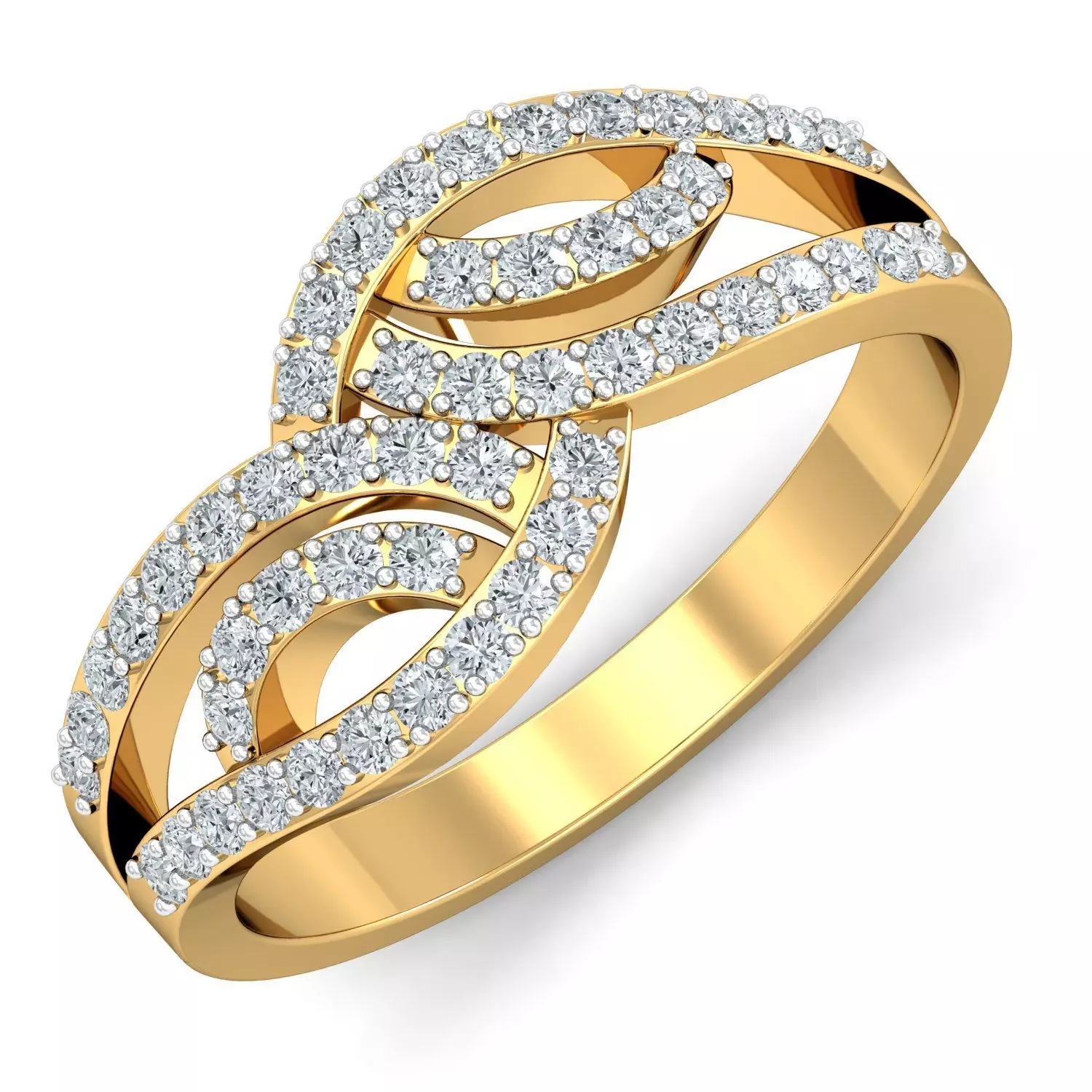 Anniversary Diamond Woven Ring 3D print model_0