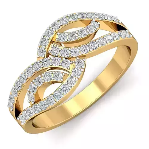 Anniversary Diamond Woven Ring 3D print model
