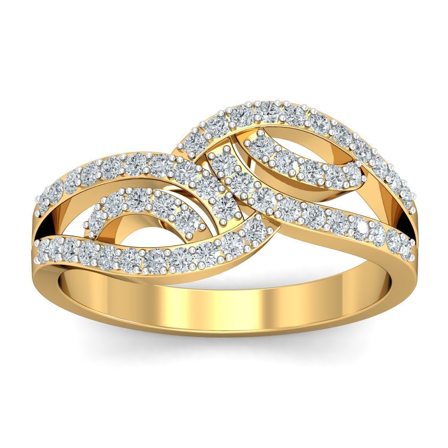 Anniversary Diamond Woven Ring 3D print model_1