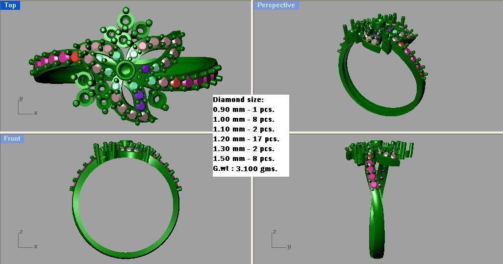 Diamond Ruby Bloom Ring 3D print model_3