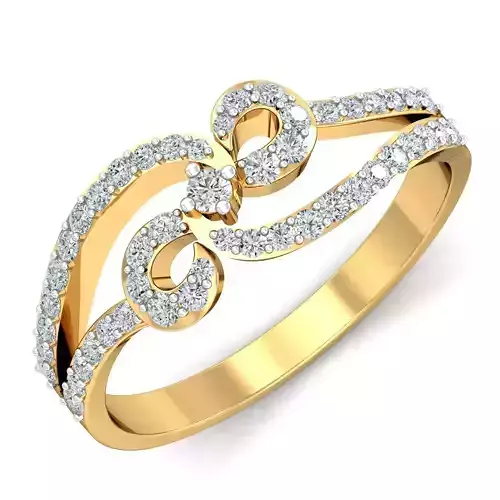 Golden Ladies Designer Wedding Wear Ring