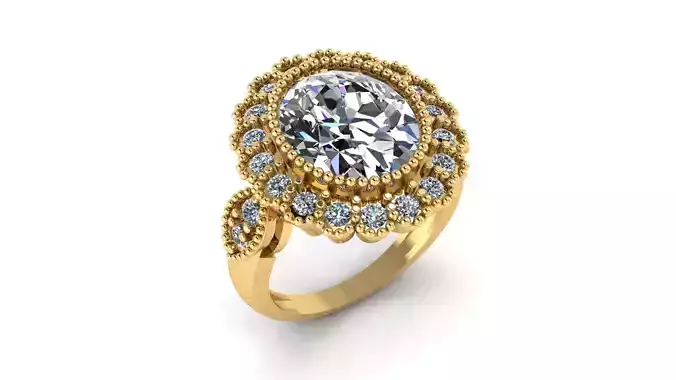 Filigree Wedding ring 3d Printable Model  