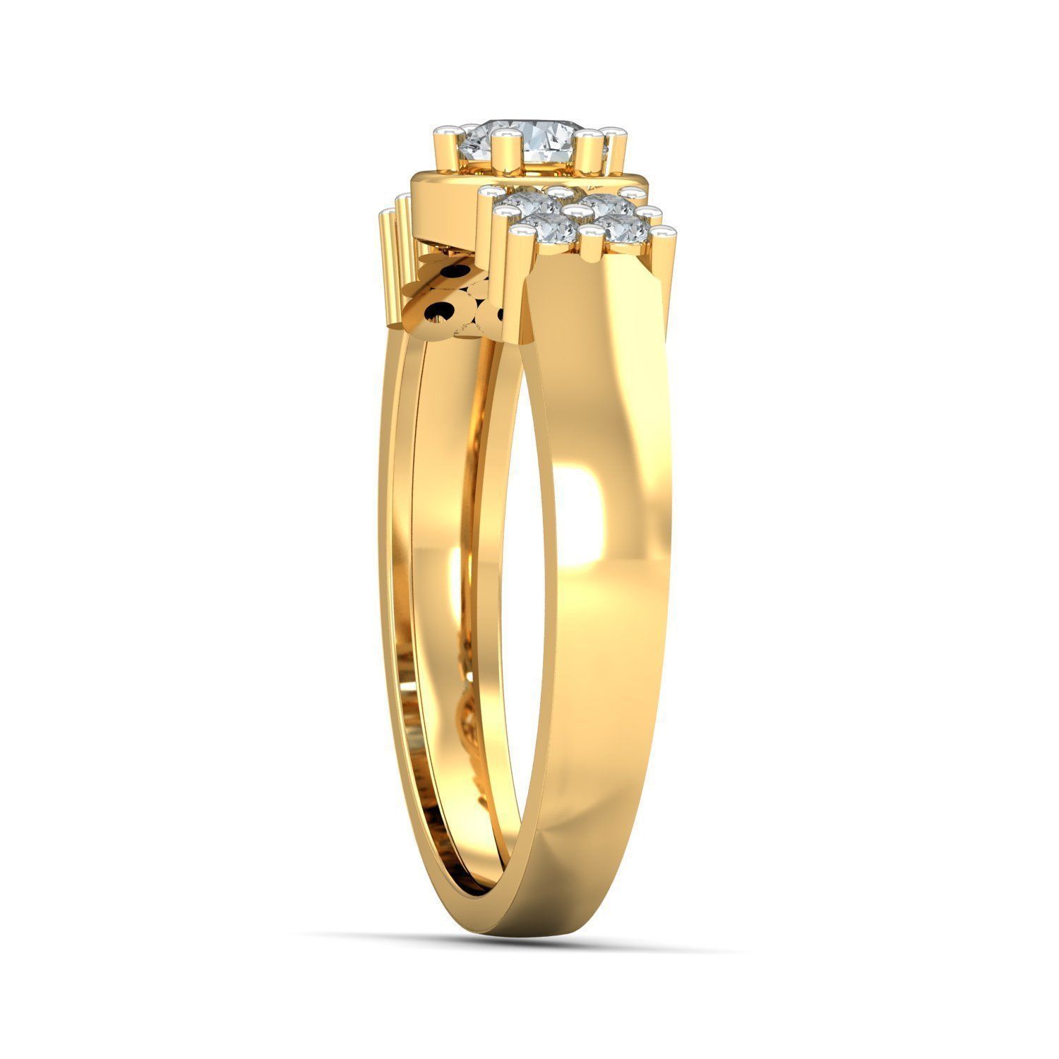 Flow of Love Diamond Ring 3D print model_2