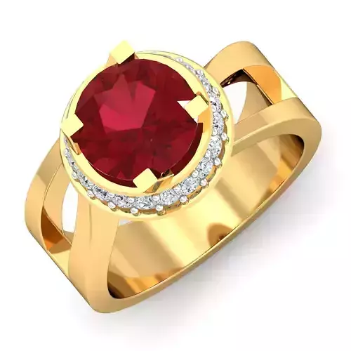 Antique Gemstone Crystal Red Stone Ring 3D print model