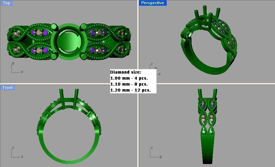 Antique Design Ruby Engagement Ring 3D print model_3