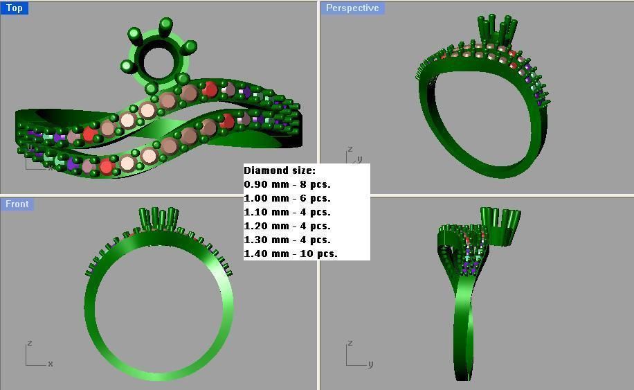 Buy Yellow Gold Rings for Women Online 3D print model_3