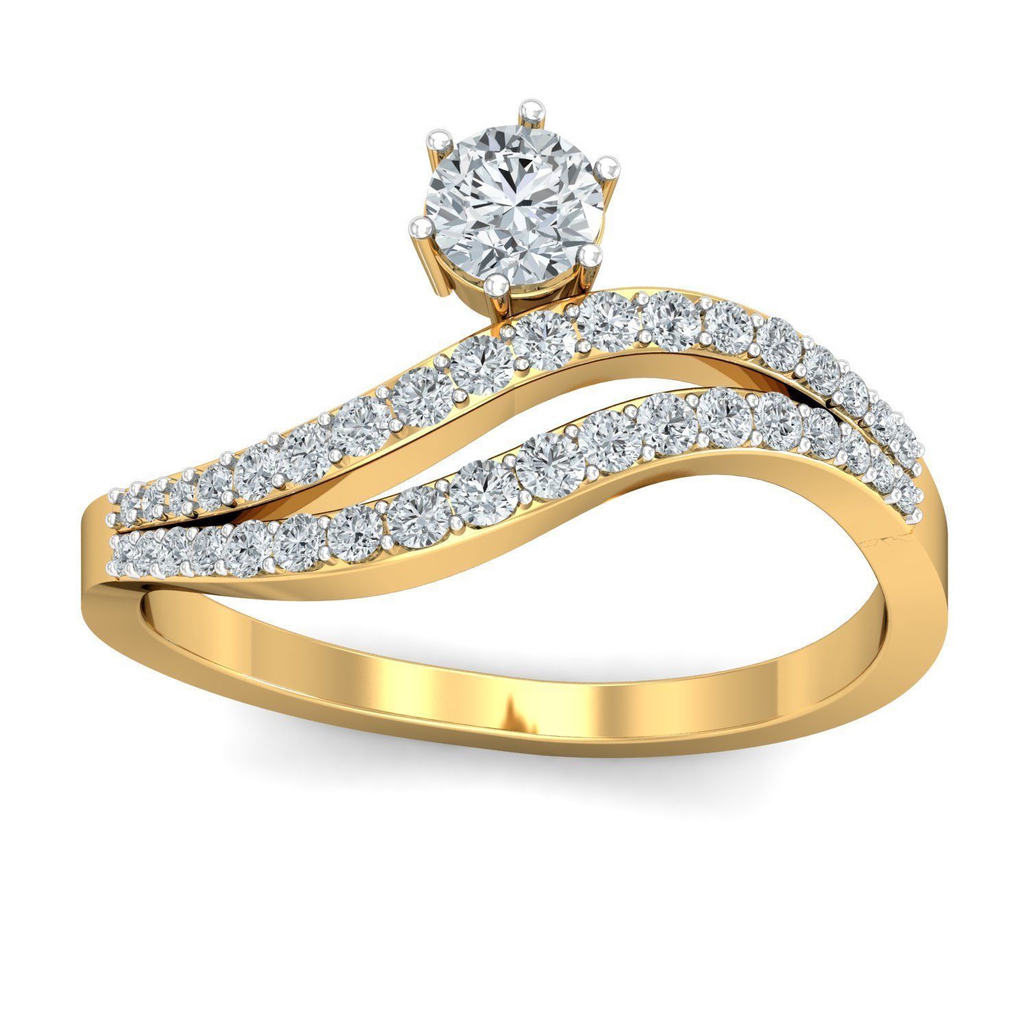Buy Yellow Gold Rings for Women Online 3D print model_1