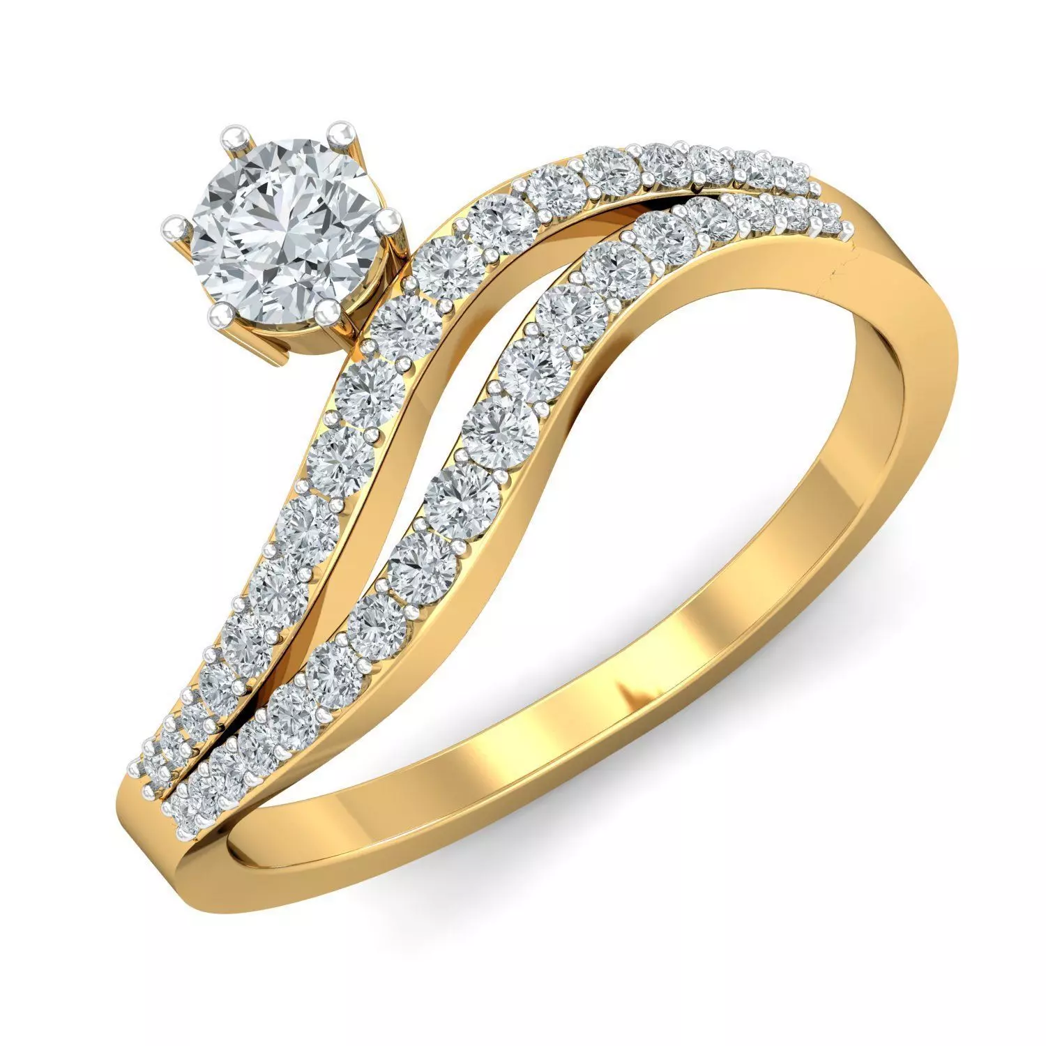 Buy Yellow Gold Rings for Women Online 3D print model_0