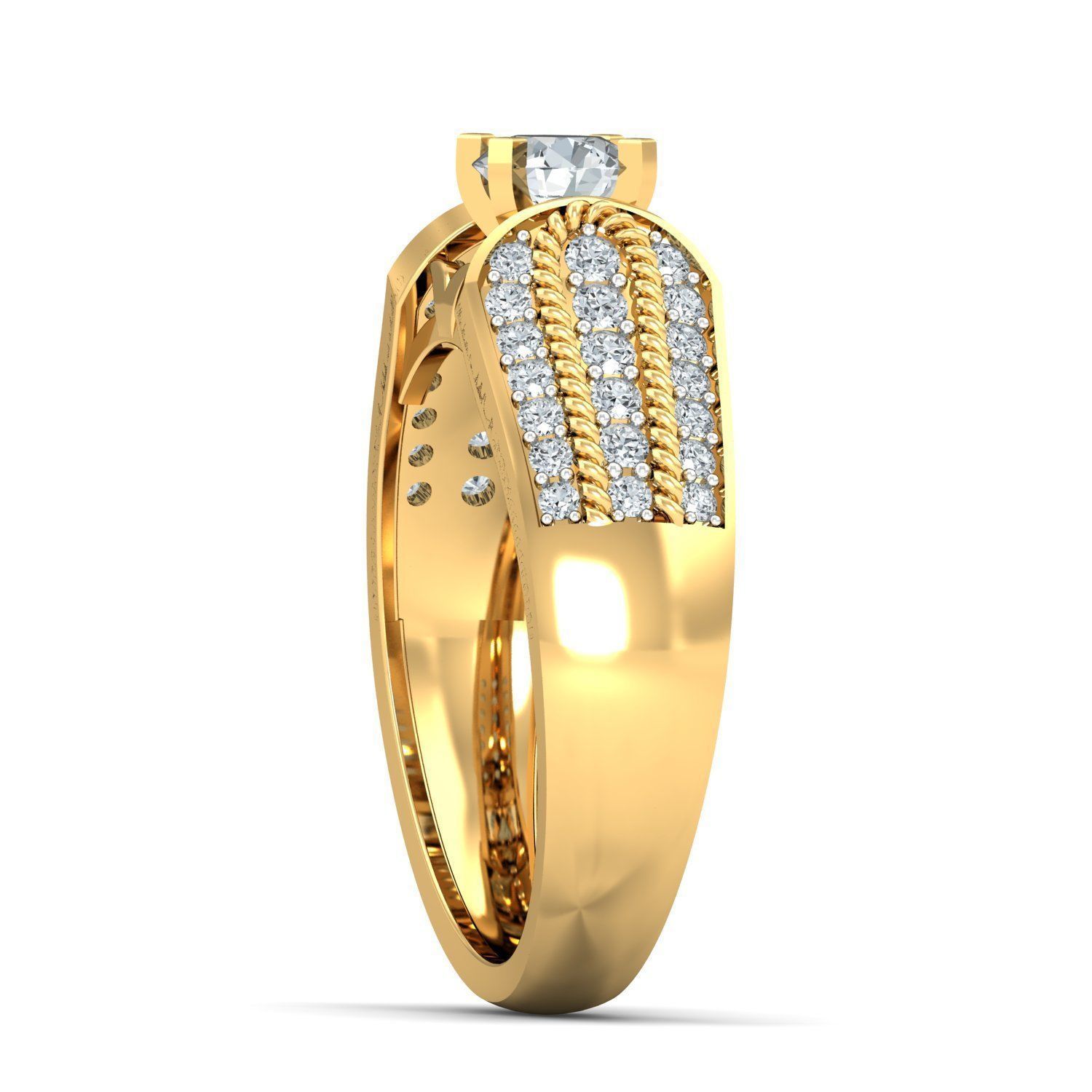 Elegant Diamond Solitaire Engagement Ring 3D print model_2