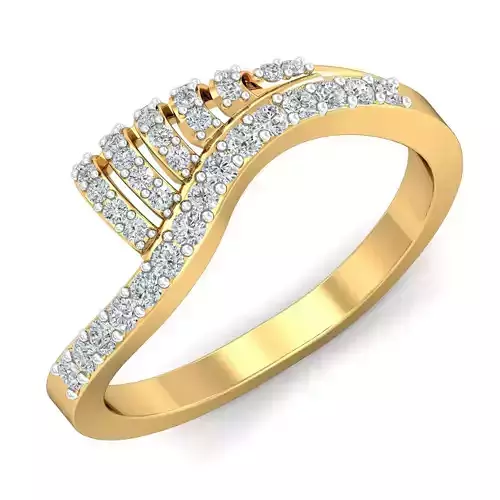 Diamond Fancy Wave Ring 3D print model