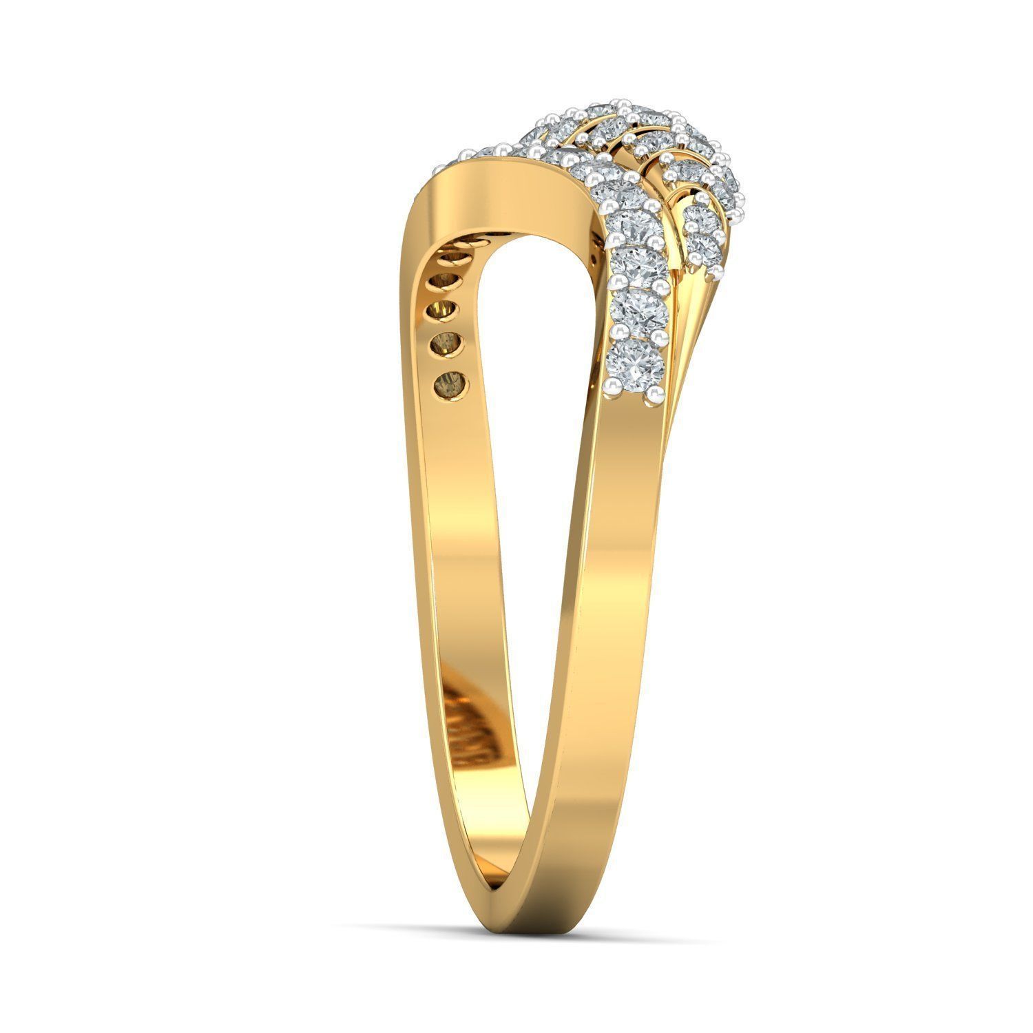Diamond Fancy Wave Ring 3D print model_2