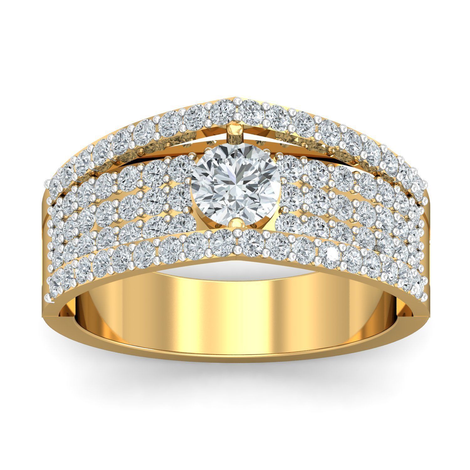 Buy Yellow Gold Rings for Women 3D print model_1