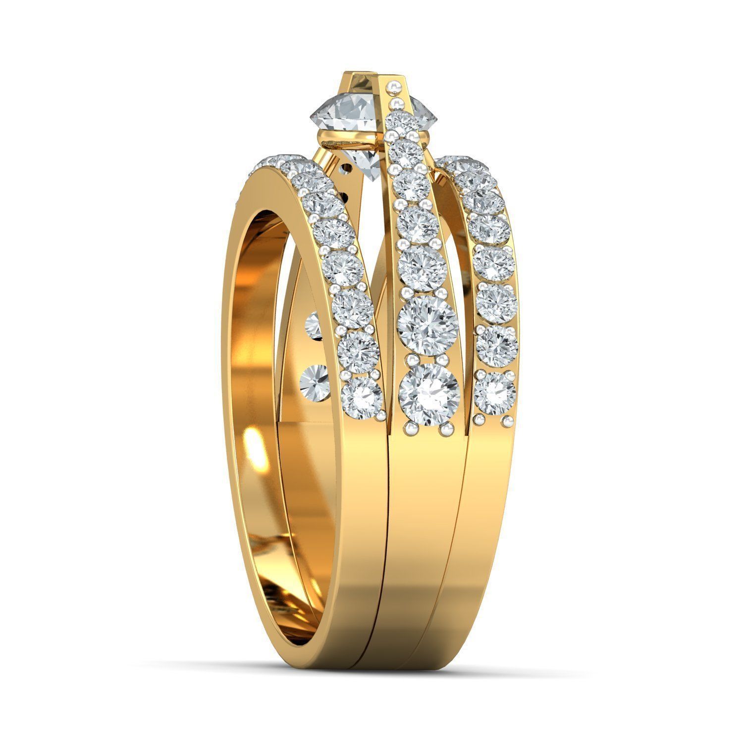 Elegant Engagement Ring 3D print model_2