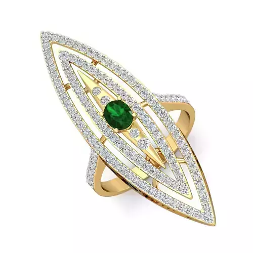 Elegant Emerald Engagement Ring 3D print model