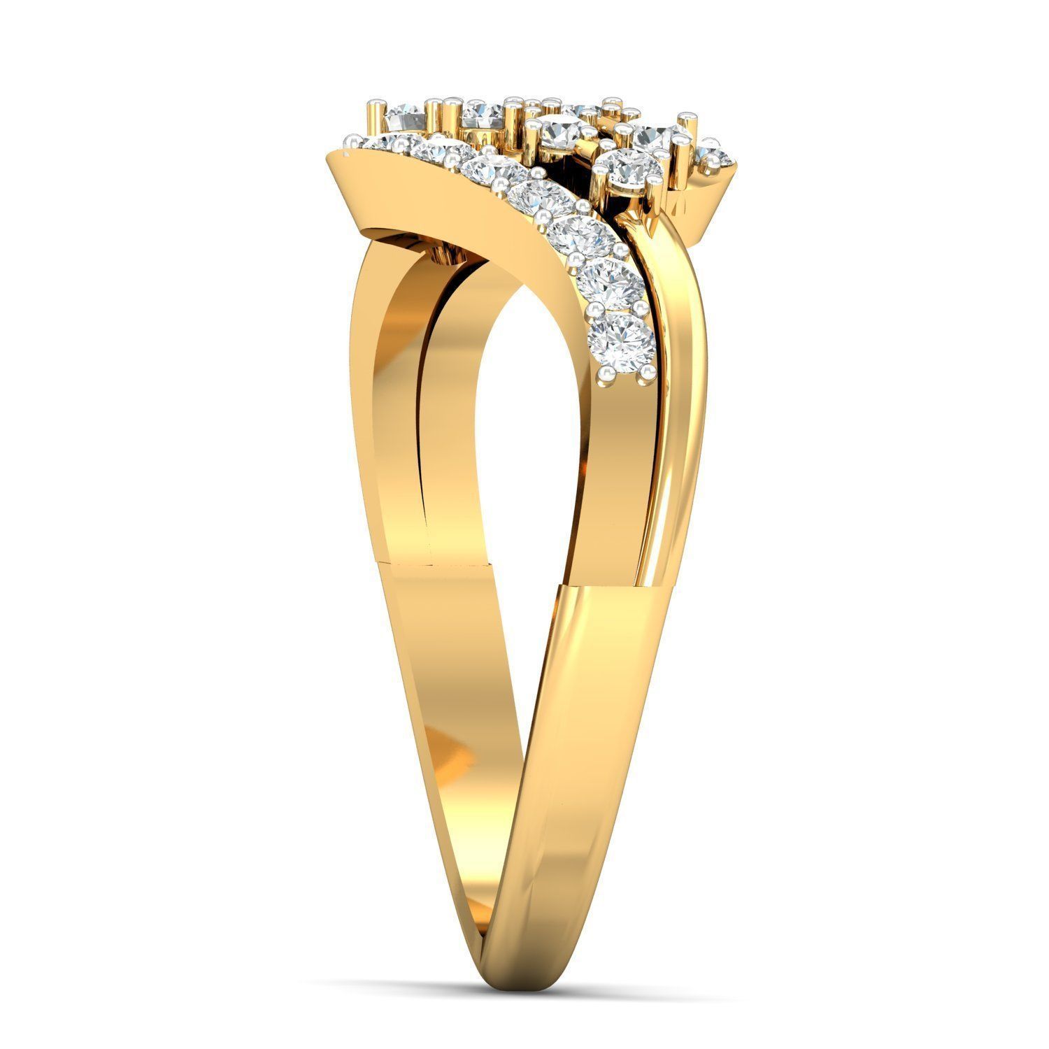 Contemporary Brilliant Diamond Ring 3D print model_2