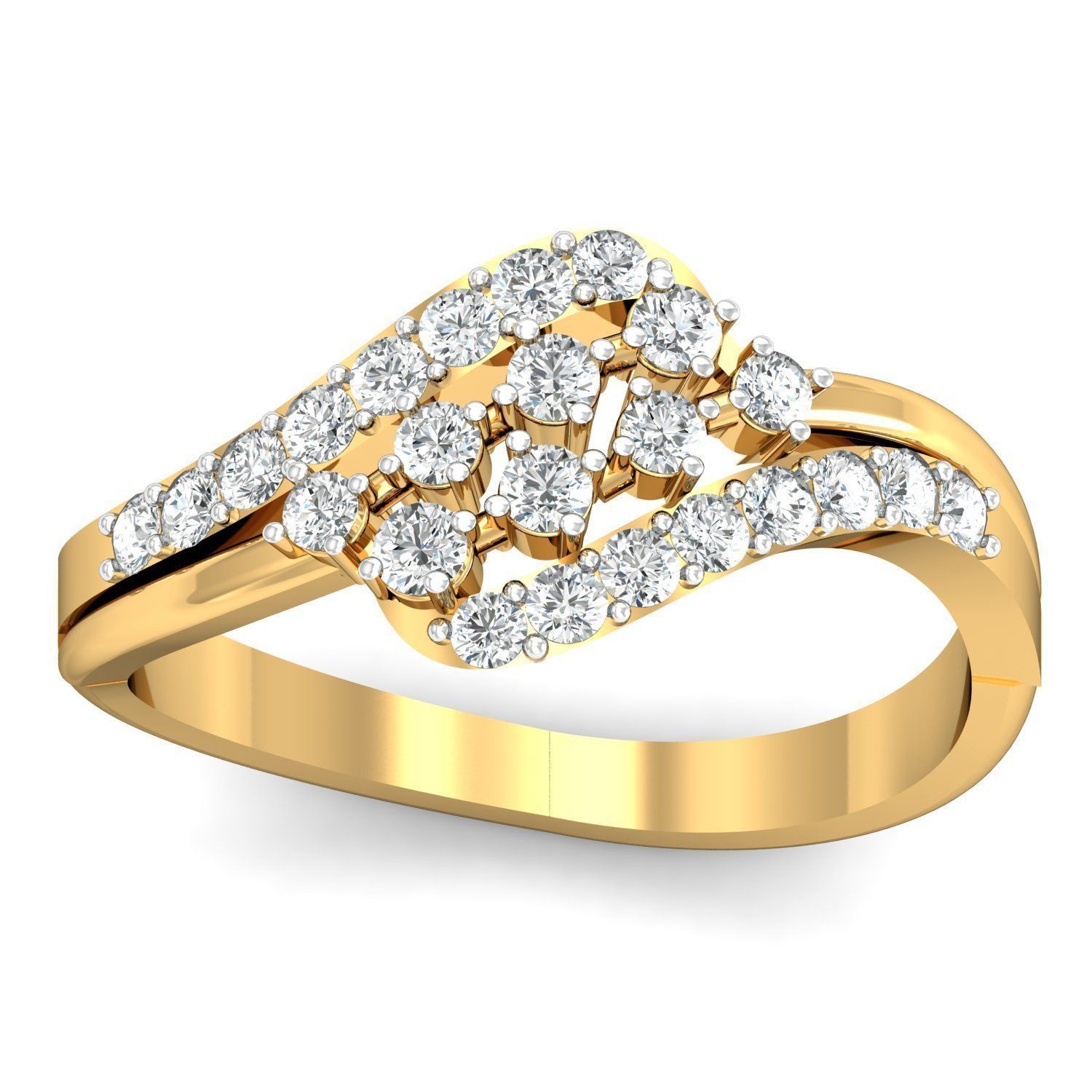 Contemporary Brilliant Diamond Ring 3D print model_1