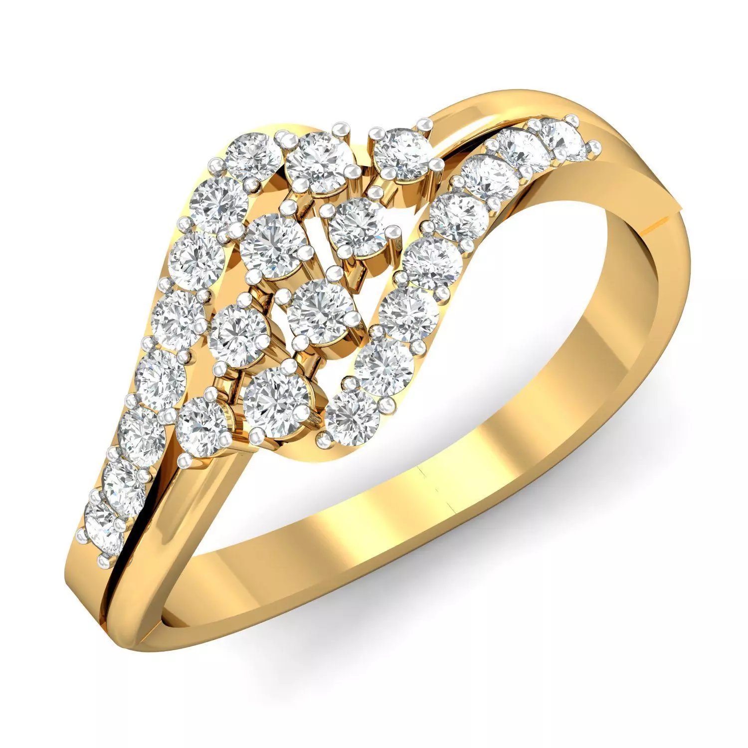 Contemporary Brilliant Diamond Ring 3D print model_0