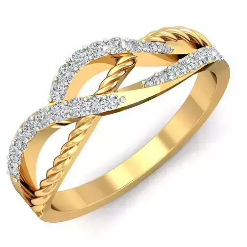 Contemporary Eternity Diamonds Gold Finger Ring 3D print model