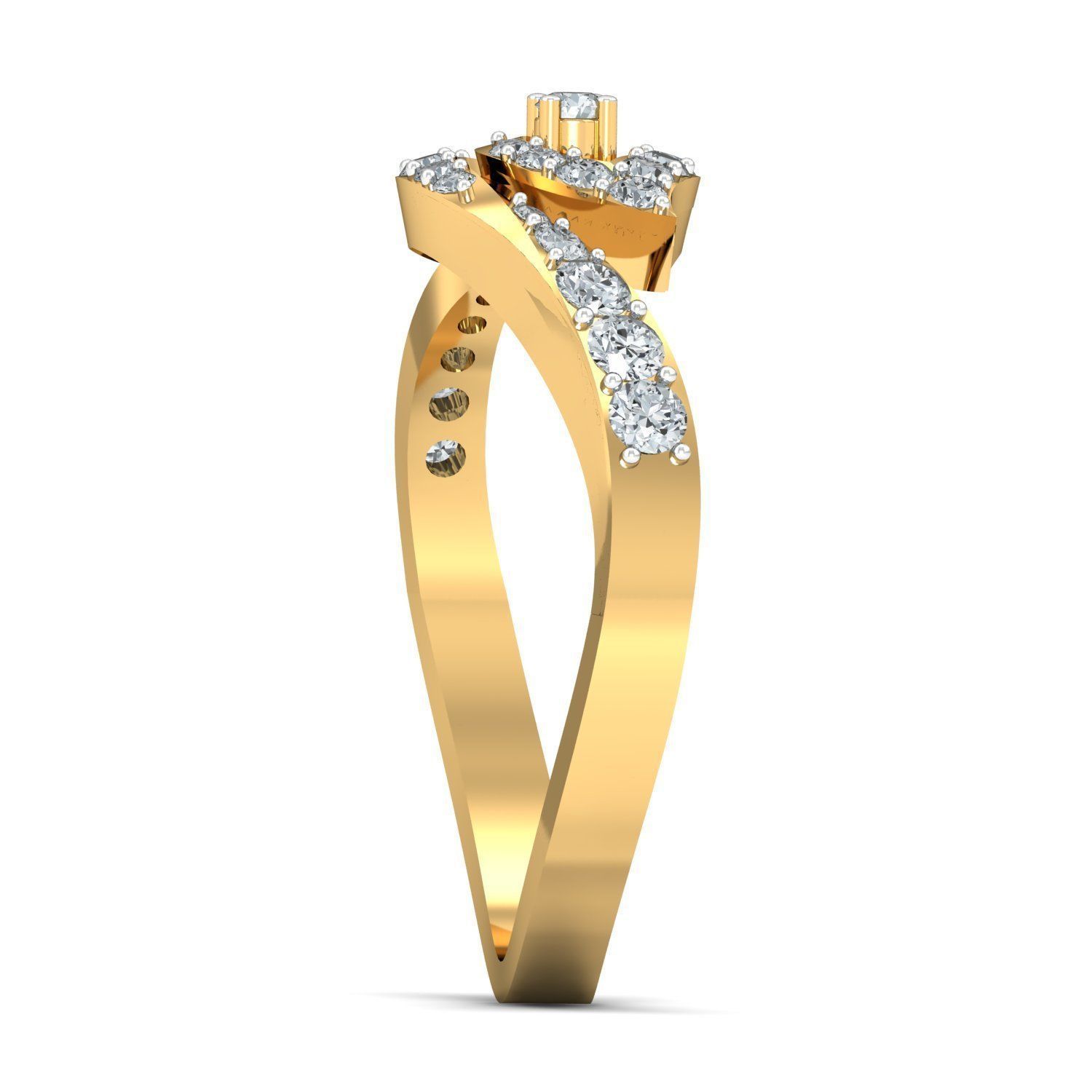Diamond Ladies Generic Ring 3D print model_2