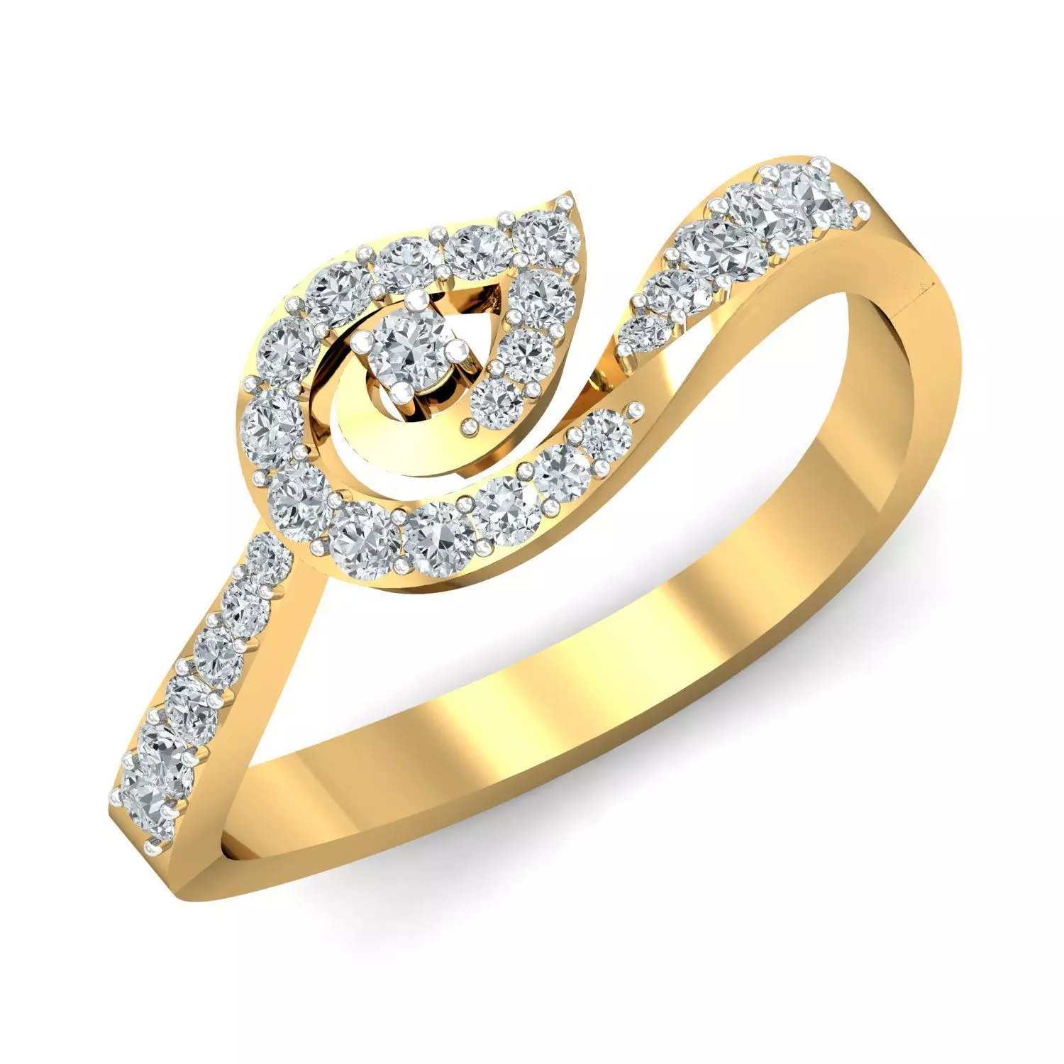 Diamond Ladies Generic Ring 3D print model_0