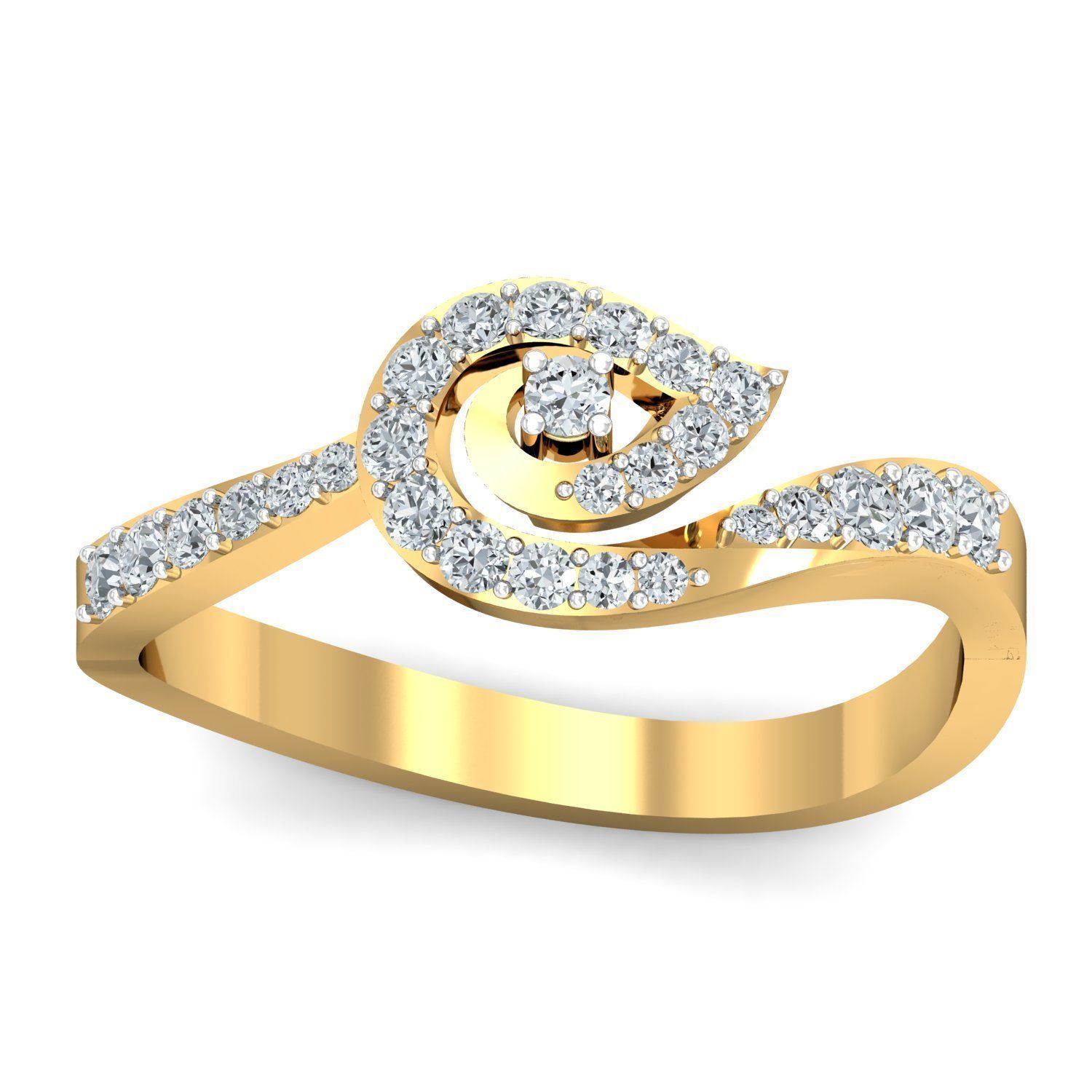 Diamond Ladies Generic Ring 3D print model_1