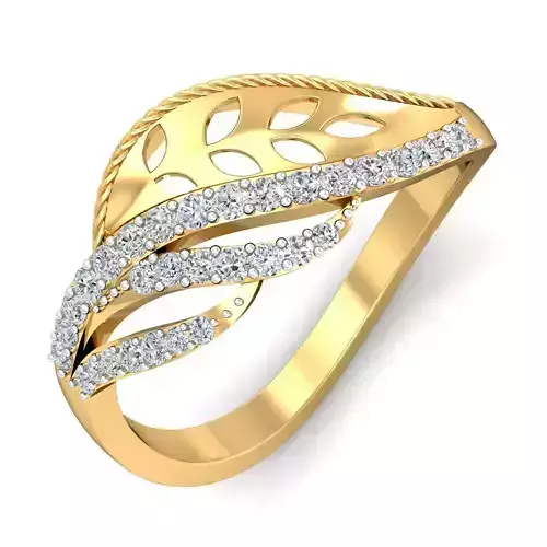 Ripple Waves Diamond Ring