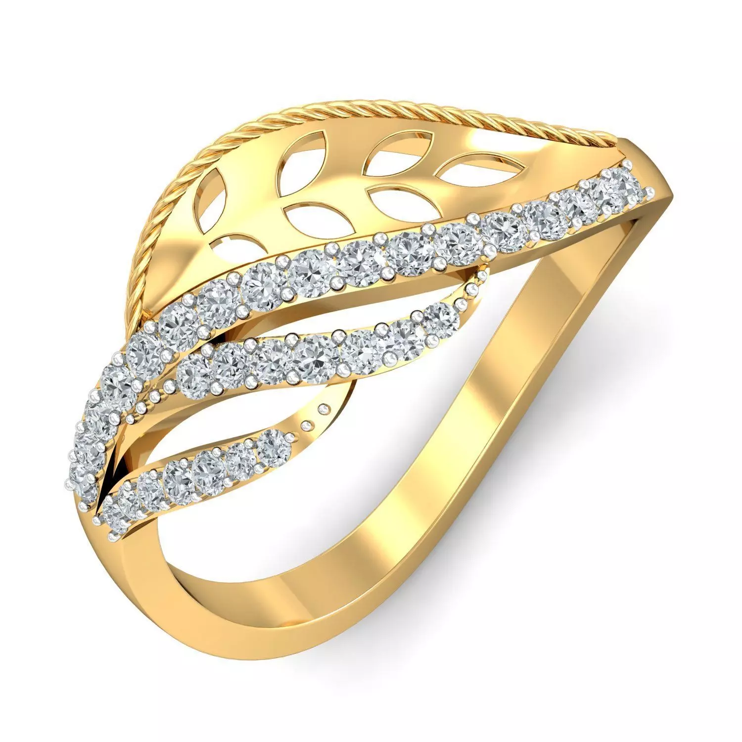 Ripple Waves Diamond Ring 3D print model