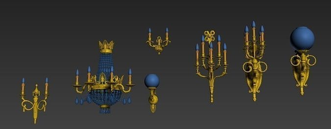 vintage wall lamp 9 Low-poly 3D model