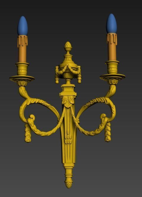 vintage wall lamp 9 Low-poly 3D model_1