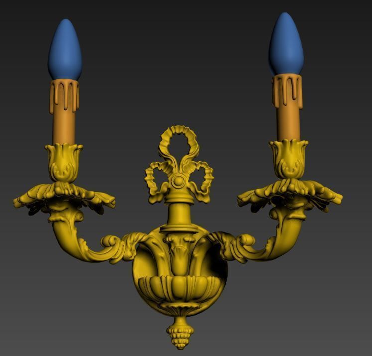 vintage wall lamp 9 Low-poly 3D model_4