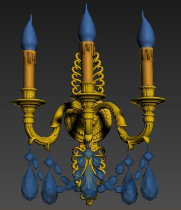 vintage wall lamp 10 Low-poly 3D model_5