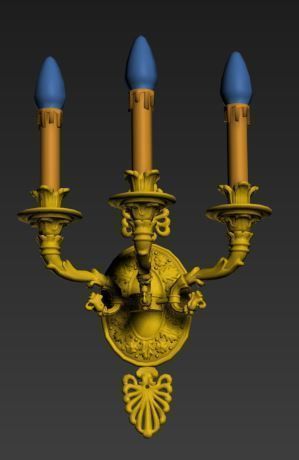 vintage wall lamp 10 Low-poly 3D model_8