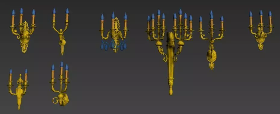 vintage wall lamp 10 Low-poly 3D model_0