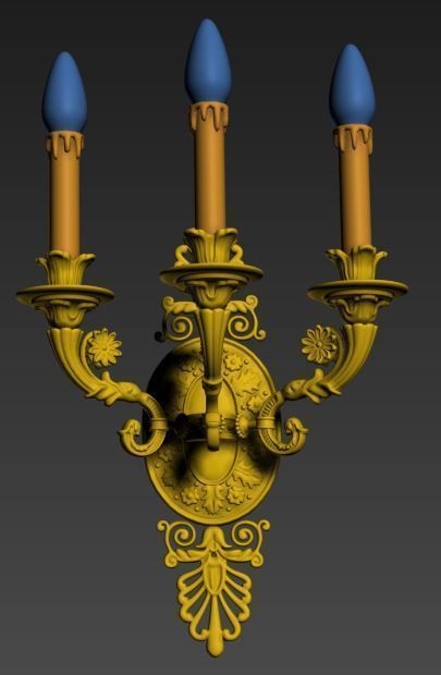 vintage wall lamp 10 Low-poly 3D model_1