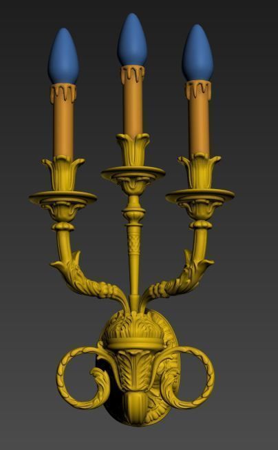 vintage wall lamp 10 Low-poly 3D model_4