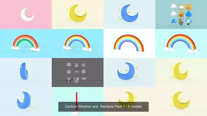 Cartoon Weather and  Rainbow Pack 1