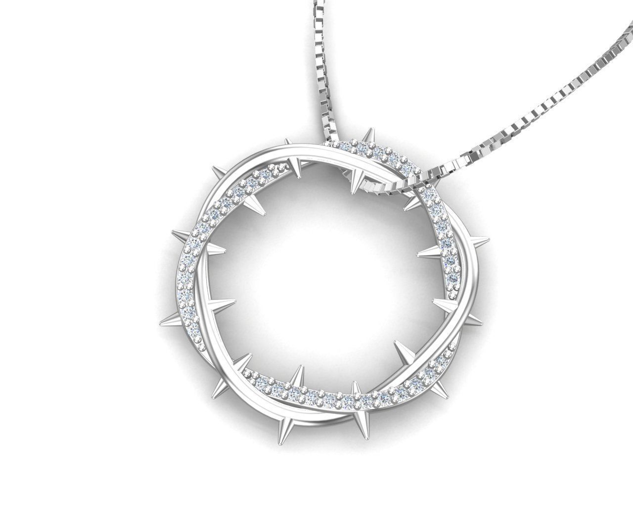 Crown Of Thorns Pendant                 3D print model_26