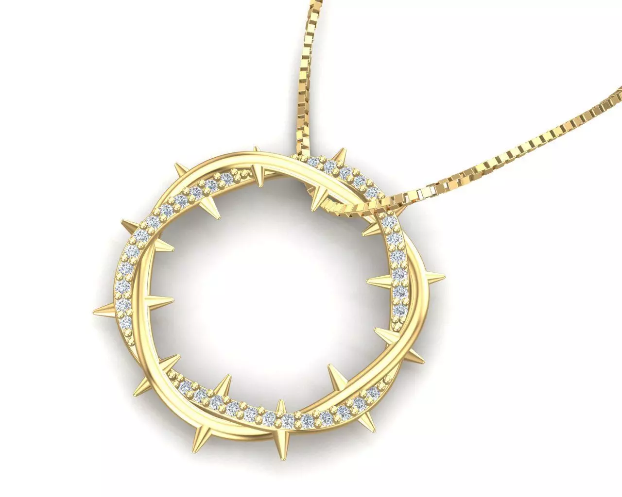 Crown Of Thorns Pendant                 3D print model_25