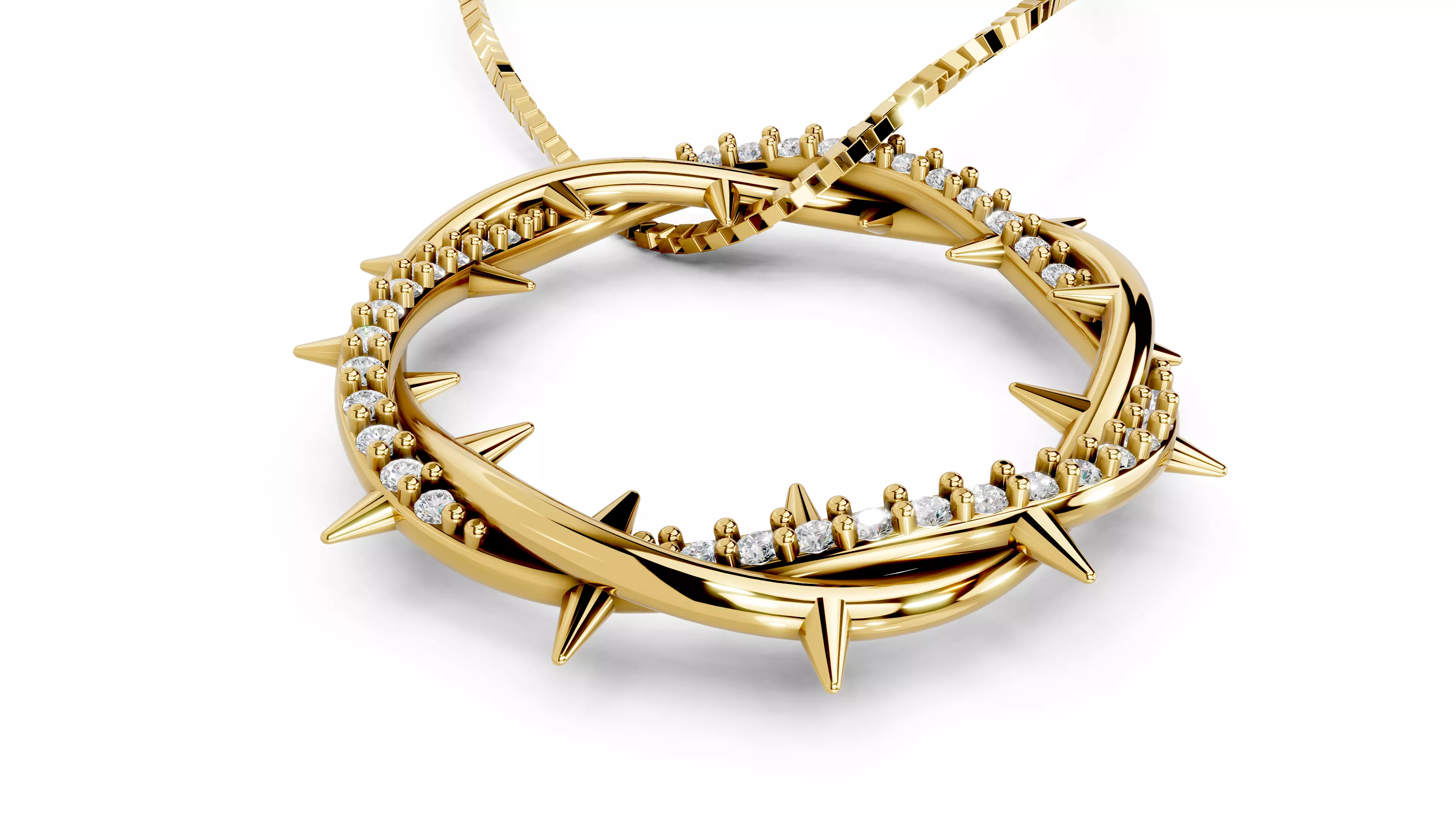 Crown Of Thorns Pendant                 3D print model_15