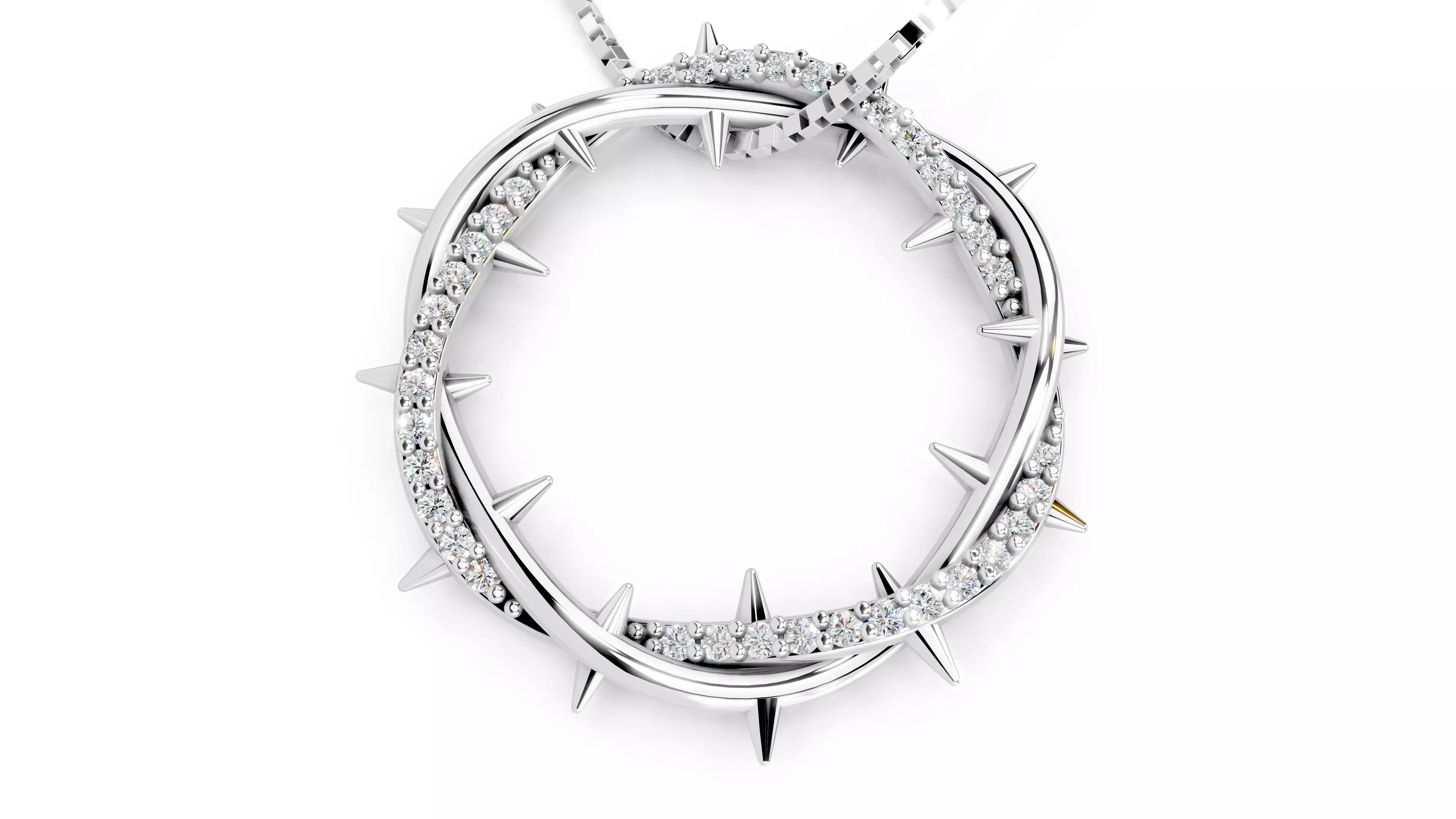 Crown Of Thorns Pendant                 3D print model_19