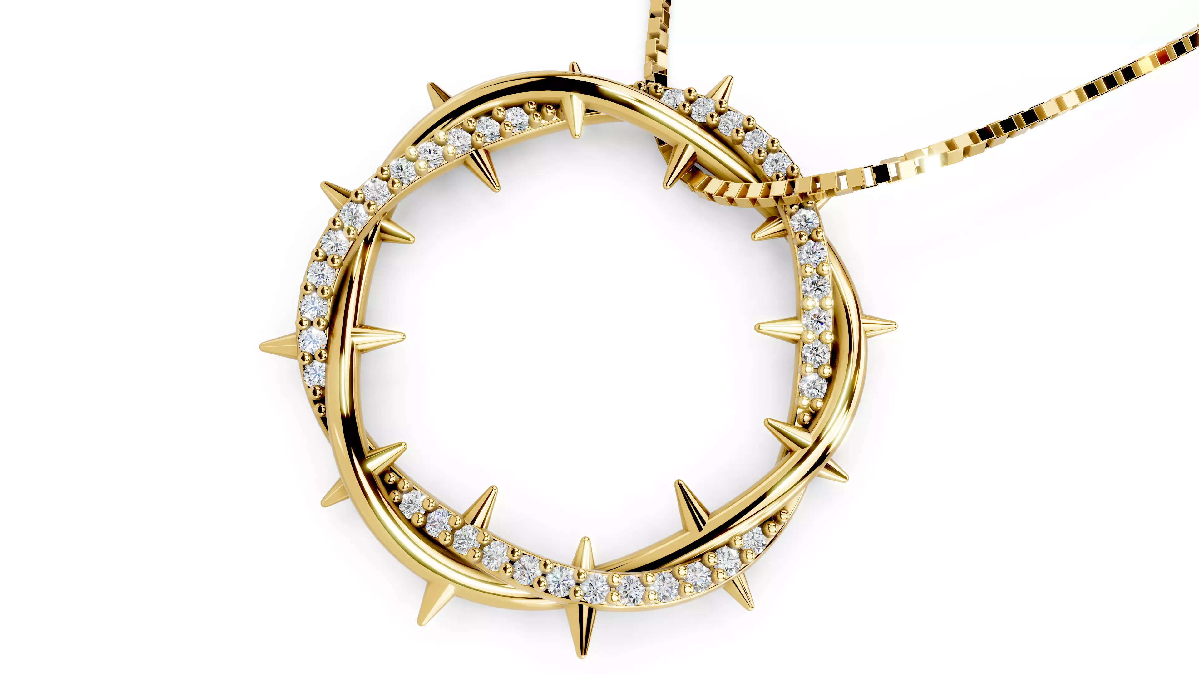 Crown Of Thorns Pendant                 3D print model_23