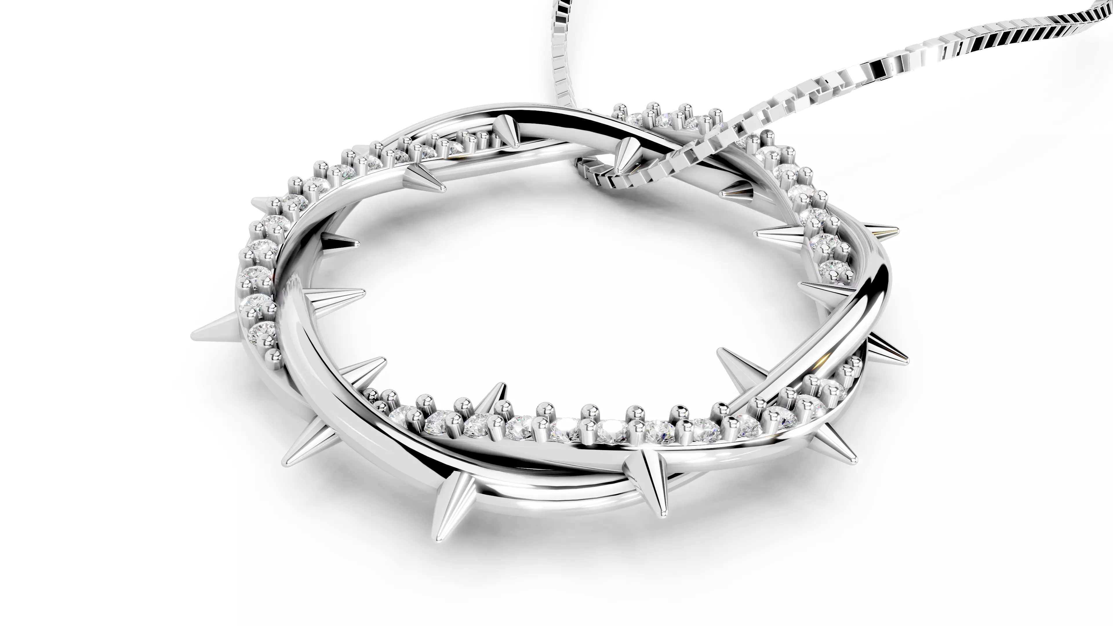 Crown Of Thorns Pendant                 3D print model_13