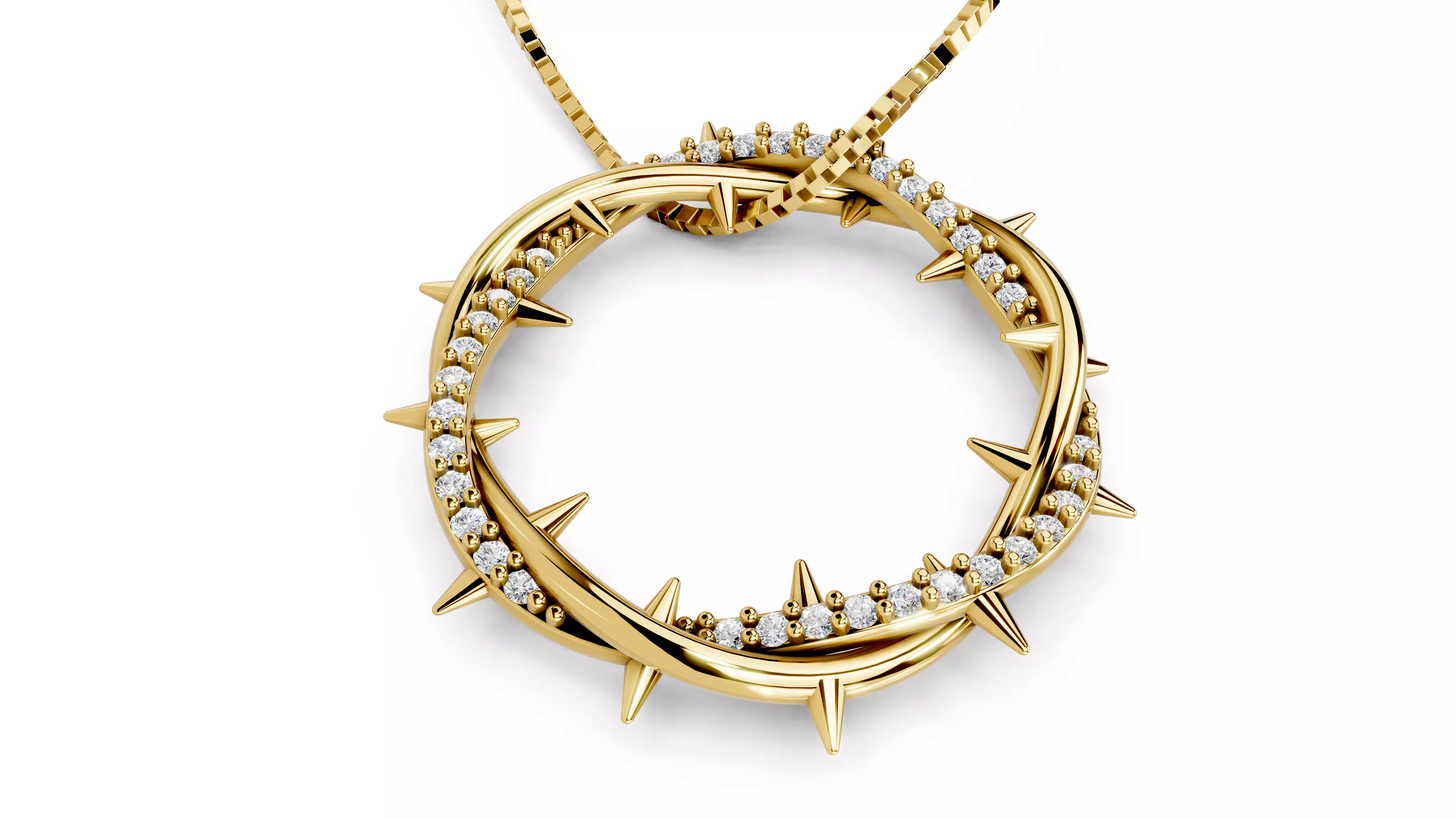 Crown Of Thorns Pendant                 3D print model_3