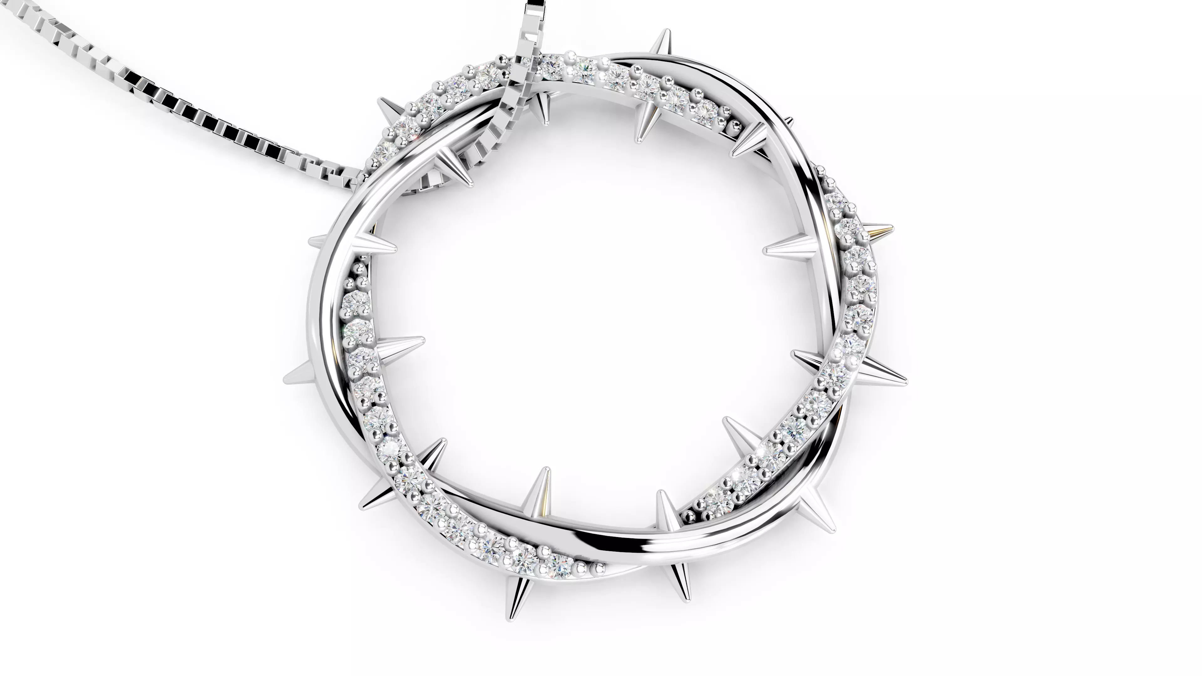Crown Of Thorns Pendant                 3D print model_22
