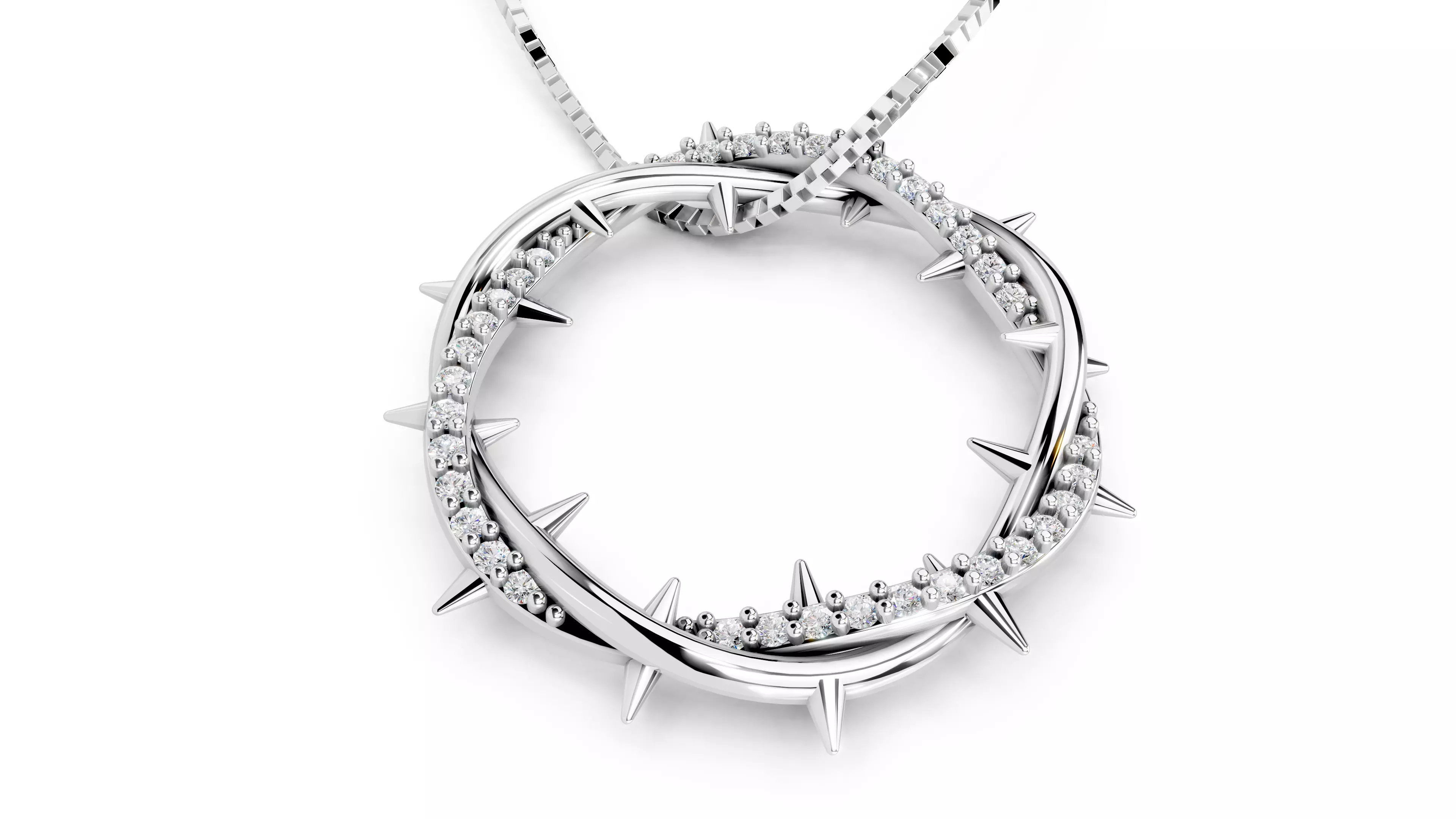 Crown Of Thorns Pendant                 3D print model_4