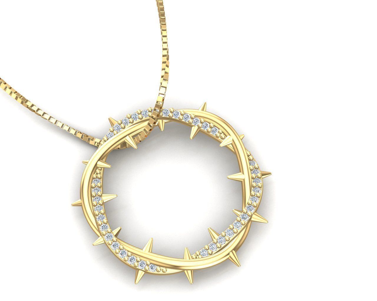 Crown Of Thorns Pendant                 3D print model_27